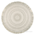 Hand braided woven round boho area rugs